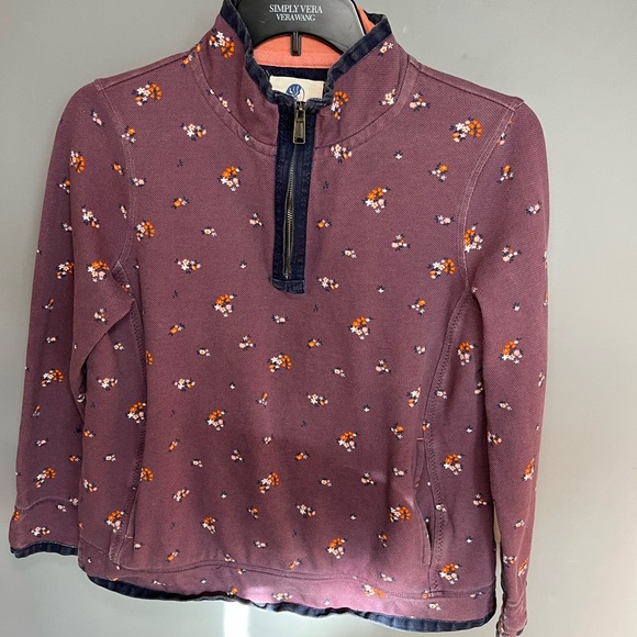 Fat Face Tops - Fat Face Burgundy/Maroon  Airlie Pullover with Floral details